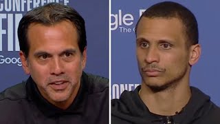 Erik Spoelstra and Joe Mazzulla react to Celtics forcing a Game 7 after being down 30  NBA on ESPN [upl. by Kendell]