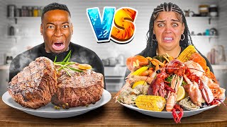 SEAFOOD VS BARBECUE FOOD CHALLENGE [upl. by Noit358]