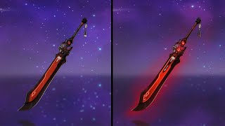 Genshin impact All 4 Star Claymores Side by side skin Comparison [upl. by Scibert807]