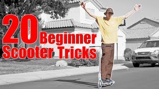 LEARNING 20 EASY SCOOTER TRICKS IN 10 MINUTES TRICKS FOR BEGINNERS [upl. by Sirovat754]