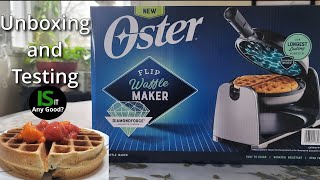 Oster Flip Waffle Maker Unboxing [upl. by Zilada]