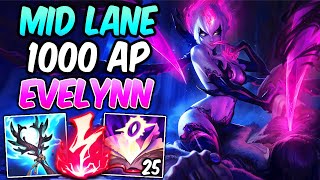 SEASON 14 EVELYNN MID LANE 1000 AP BURST  Full AP Build amp Runes  League of Legends [upl. by Coco]