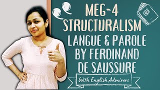 Structuralism in linguisticsSaussurean Principles langue and parole signifier and signified hindi [upl. by Carina]