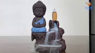 Backflow Waterfall Buddha Incense Burner  Reverse Incense Burner  Bigsmallin [upl. by Odrareve710]