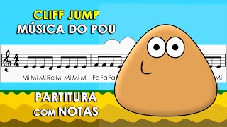 Música do Pou  Partitura com Notas para Flauta Doce Violino  Cliff Jump [upl. by Eissen192]