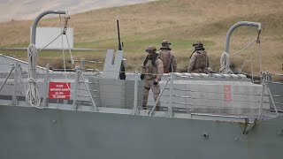 The frigate F 101 Alvaro de Bazan from Spain left Reykjavik Iceland 9th May 2023 [upl. by Patsis509]