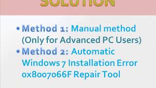 How to Fix Windows 7 Installation Error 0x8007066F [upl. by Dorthy990]