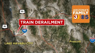 Sheriff BNSF train derailment in Mohave County Arizona [upl. by Godrich938]