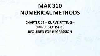 Numerical Methods Lec31 Ch12 Statistics1 Mean Standard Deviation VarianceCoefficient of Variation [upl. by Zzabahs]