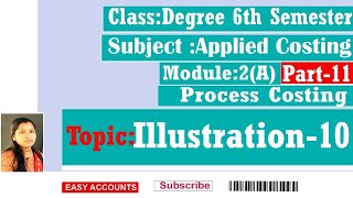 Degree 6th Semester  Applied Costing  Module 2A Process Costing  Part 11 Easy Accounts [upl. by Kcirde]