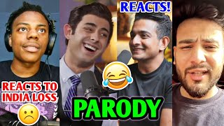 BeerBiceps Reacts to CarryMinati PARODY on him🤣🔥 Speed on India World Cup LOSS Elvish Yadav [upl. by Adiari599]