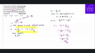 NEET 2016 Kinetic Theory of Gases Question Finding heat capacity in Polytropic process [upl. by Noived57]