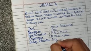 •How to write quotVacancy Announcement quot in english √ [upl. by Aisatnaf513]