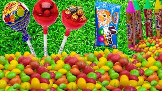 Delicious and soft candy 🍬🍬 mukbang unpacking U Too bunties ASMRpencil lollipops [upl. by Eilarol]