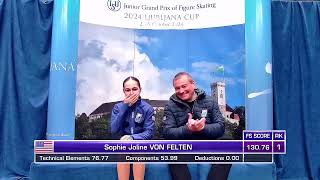 Sophie Joline von FELTEN FP3A3Tamp3A 05102024 ISU JGP Rnd6  Slovenia [upl. by Yenmor]