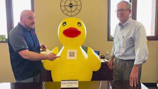 Minute with Mayor Bulldog Bags Inc Duck Race [upl. by Dlared]