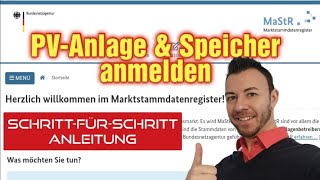 Marktstammdatenregister PVAnlage und Hausspeicher eintragen  SchrittfürSchritt Anleitung [upl. by Wampler]