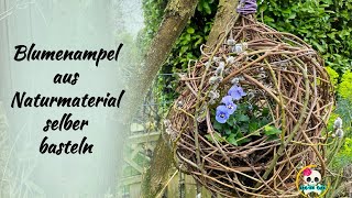 DIY  BLUMENAMPEL AUS NATURMATERIAL  FRÜHLINGSDEKO selber machen [upl. by Eserahs771]