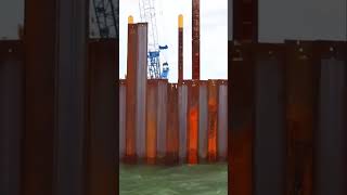 Cofferdam Construction civilwork viralreels shorts cofferdam civilengineering [upl. by Marisa]