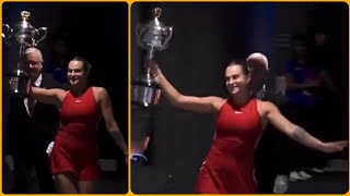 Aryna Sabalenkas Victory Strut Runway Walk Celebration after Australian Open Triumph 🎾🏆 [upl. by Alyaj]