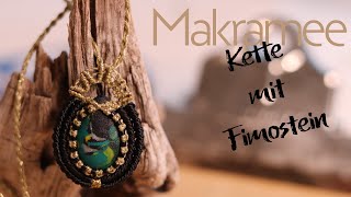 Makramee Kette mit Fimostein [upl. by Chantalle265]