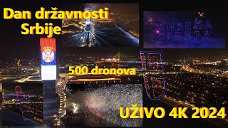 Dan državnosti Srbije  Beograd na vodi  Kompletan snimak vatrometa UŽIVO 4K [upl. by Martelle297]