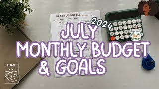 July 2024 Monthly Budget amp Goals  HIS amp HER  Zero Based Budget Millennial Couple [upl. by Opalina]