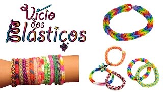 Como fazer Pulseira de Elásticos Simples Fishtail  Rainbow Loom [upl. by Homerus]