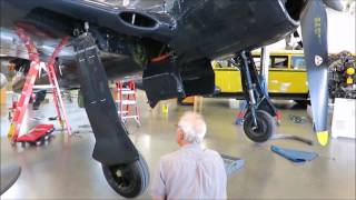 Bearcat F8F testing gear in hanger [upl. by Gewirtz]