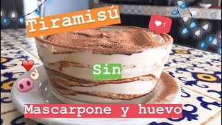 Tiramisú casero receta sin mascarpone y sin huevo  Pitas Kitchen [upl. by Agosto470]