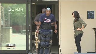 Suit allows paralyzed veteran to walk again [upl. by Spear]