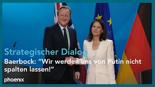 Deutschbritischer Strategischer Dialog mit Annalena Baerbock und David Cameron  070324 [upl. by Sadirah]