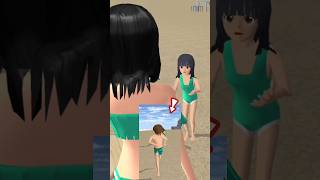 Naughty Yuta destroys Mios sand house Rina helps Mio make a sand castle sakuraschoolsimulator [upl. by Rumney]