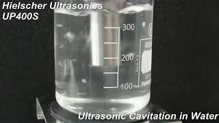 Ultrasonic Cavitation in Water httpswwwhielschercom  Hielscher Sonicator [upl. by Franzoni]