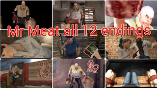 Mr Meat all 12 endings 🍖🐖👮 [upl. by Nika756]