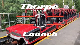 Stealth Rollercoaster Launch  Thorpe Park  July 2024 [upl. by Jacobba]