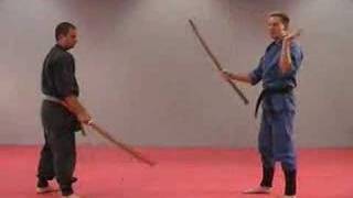 Rick Tew Wooden Sword Bokken Ninjitsu weapon Drills Martial Arts and Ninja Training Camp California [upl. by Nimref]