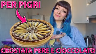 CROSTATA PERE E CIOCCOLATO VEGAN IN POCHI MINUTI PER PIGRI SENZA VOGLIA DI FARE NIENTE [upl. by Janice198]