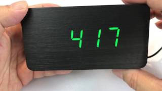 LED Black Wooden Black Digital Alarm Clock Review [upl. by Greenlee165]