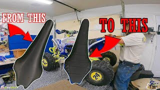 YAMAHA YFZ450R  NEW QUADTECH SEAT COVER NEW FOAM AND 38 MOTORSPORTS SEATPINS INSTALL VIDEO [upl. by Kizzie]