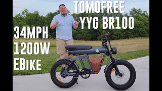 Tomofree  YYG BR100  34MPH 1200 Watt EBike  Unbox amp Maiden Run [upl. by Anawek74]