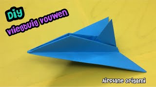 ★ VOUWEN MET PAPIER VLIEGTUIG ★ knutselen  origami zonder lijm [upl. by Mutua]