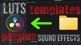 HOW TO INSTALL Templates  Plugins Luts Sound Effects in DaVinci Resolve 18 [upl. by Pitarys]