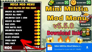 Mini Militia Mod Menu v550  Mini Militia Hack Mod Download Link  Mini Militia Hack [upl. by Pears]