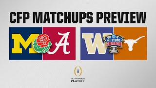 CFP Matchups Preview Is Alabama FAVORED over No 1 Michigan in the Rose Bowl  CBS Sports [upl. by Elstan592]