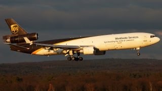 UPS McDonnell Douglas MD11 Arrival during perfect winter evening light conditions  HD [upl. by Lauraine129]