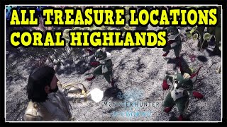 MHW Iceborne Coral Highlands All Treasure Locations  Ultimate Collector Trophy  Achievement Guide [upl. by Disharoon]