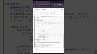 Creating a Rotating 3D Cube with Pygame and OpenGL  Python Graphics Tutorial python gamedev [upl. by Attenwahs]