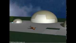 Monolithic Dome Hangars Animation [upl. by Hokanson]