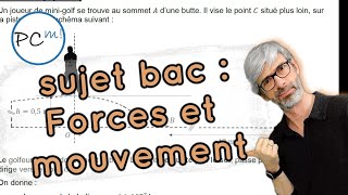 Sujet de bac  forces travail énergie cinétique 2ème Loi de Newton STI2D et spécialité physique [upl. by Marwin982]